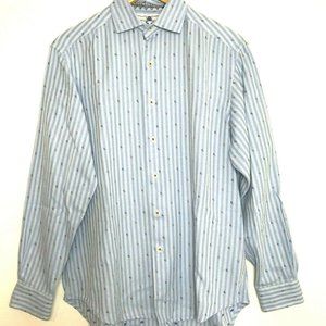 ROBERT GRAHAM Striped MONEY BAGS Collared Shirt